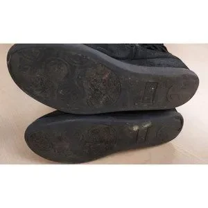 Justice Shoes Justice Girls Black Faux Suede Fringe Rhinestone